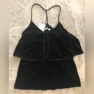 Brand New Nordstrom Rack Black Velvet Tank Top